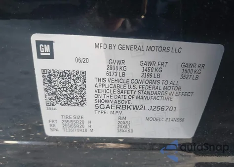 2020 Buick Enclave Fwd Essence from USA, damaged, VIN 5GAERBKW2LJ256701
